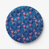 Rosa Ribbons und rosa Herz Teller (Vorderseite)