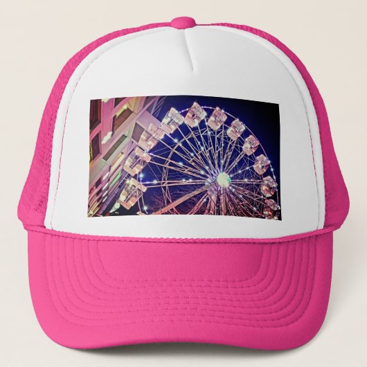 Rosa Riesenrad Truckerkappe (Vorderseite)