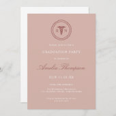 Rosa RN Grad Party Abschluss Einladung (Vorne/Hinten)