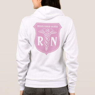 Rosa RN-Krankenschwester Hoodie mit Caduceussymbol