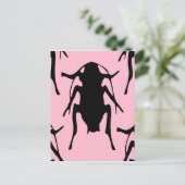 Rosa Roaches Postkarte (Stehend Vorderseite)