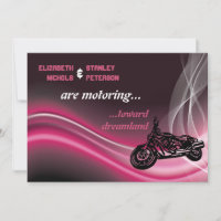 Rosa Road Biker Hochzeit Einladung