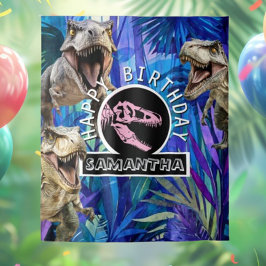 Rosa Roaring T rex Hintergrund Wandteppich