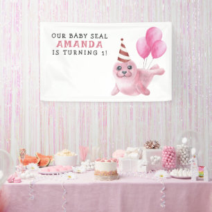 Rosa Robbe 1. Geburtstag unter dem Meer Banner