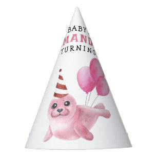 Rosa Robbe 1. Geburtstag unter dem Meer Partyhütchen
