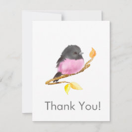 Rosa Robin Bird Alle Mitleid Vielen Dank Notecard Mitteilungskarte