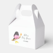 Rosa Robin Bird Baby Dusche Geschenkschachtel (Rückseite)