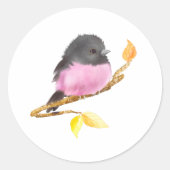 Rosa Robin Bird Sticker (Vorderseite)