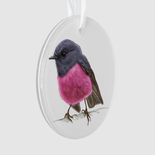 Rosa Robin Songbird Ornament (Vorderseite)