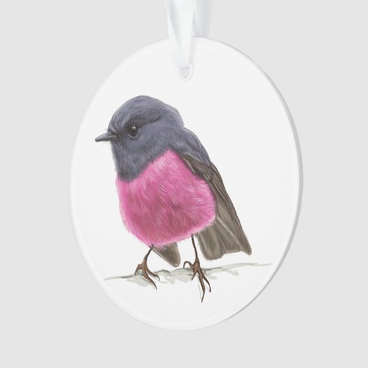 Rosa Robin Songbird Ornament (Vorderseite)
