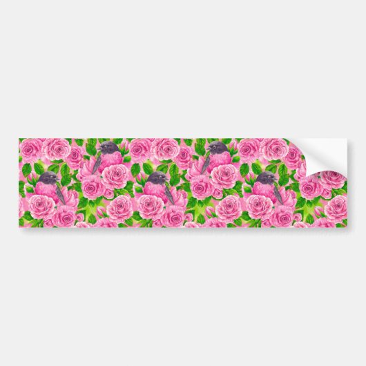 Rosa Robin und Rose Autoaufkleber (Vorne)