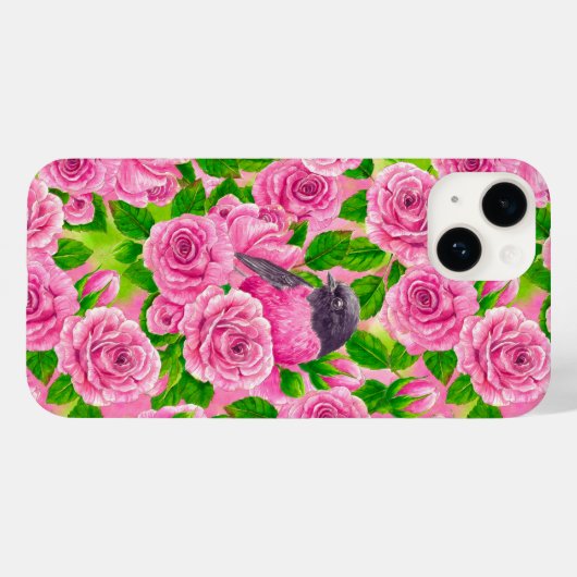 Rosa Robin und Rose Case-Mate iPhone Hülle (Rückseite (Horizontal))