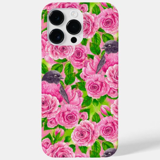 Rosa Robin und Rose Case-Mate iPhone Hülle (Rückseite)