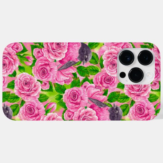 Rosa Robin und Rose Case-Mate iPhone Hülle (Rückseite (Horizontal))