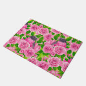 Rosa Robin und Rose Fußmatte (Schrägansicht)