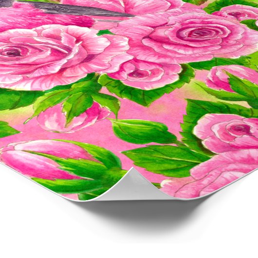 Rosa Robin und Rose Poster (Ecke)