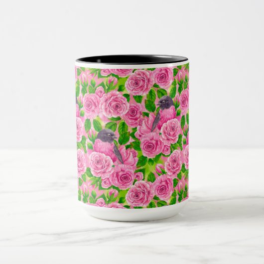 Rosa Robin und Rose Tasse (Zentrum)