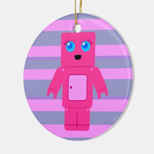 Rosa Robot Keramikornament (Links)