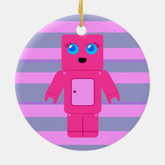 Rosa Robot Keramikornament (Hinten)