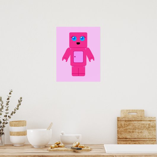 Rosa Robot Poster (Küche)
