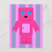 Rosa Robot Postkarte (Vorderseite)