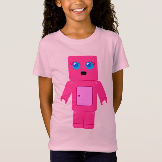 Rosa Robot T-Shirt (Vorderseite)