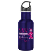 Rosa Roboter-Allergie-Alarm-Wasser-Flasche Edelstahlflasche (Vorderseite)