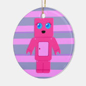Rosa Roboter Keramikornament (Links)