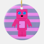 Rosa Roboter Keramikornament (Hinten)