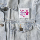 Rosa Roboter-Nahrungsmittelallergie-Alarm-Knopf Button (Beispiel)