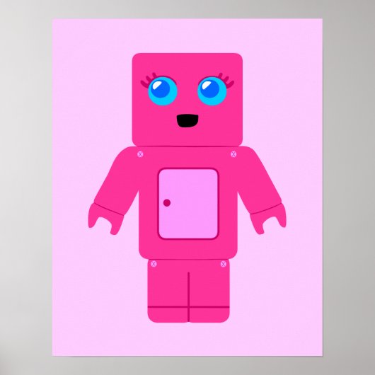 Rosa Roboter Poster (Vorne)