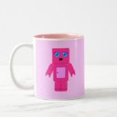 Rosa Roboter Zweifarbige Tasse (Links)