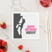 Rosa Rock Klettern Geburtstag | Rock Climbing Cust Serviette (Beispiel)