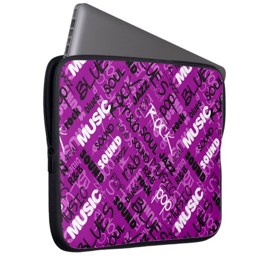 Rosa Rock Pop R & B Musik Text - Schreibtischschla Laptopschutzhülle (Vorne Rechts)