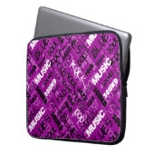 Rosa Rock Pop R & B Musik Text - Schreibtischschla Laptopschutzhülle (Vorderseite Links)