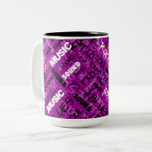 Rosa Rock Pop R & B Musik Text Tasse (Vorderseite Links)