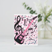 Rosa, Rock & Roll_ Postkarte (Stehend Vorderseite)