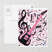 Rosa, Rock & Roll_ Postkarte (Vorne/Hinten)