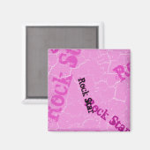Rosa Rock Star Magnet (Vorderseite/Rückseite)