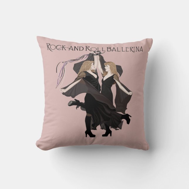 Rosa Rock und Roll Ballerina Pillow Kissen (Vorderseite)