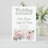 Rosa Röcke, rosa Hydrangeas Save The Date (Stehend Vorderseite)