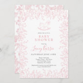 Rosa Rockpferd Kinderdusche Einladung (Vorne/Hinten)