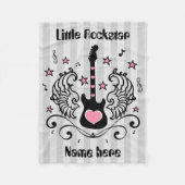 Rosa Rockstargitarre mit Flügeln Fleecedecke (Vorderseite)