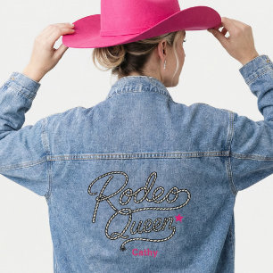 Rosa Rodeo-Königin Braut Western Junggesellinnenab Jeansjacke