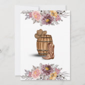 Rosa Rodeo Western Cowgirl Kinderdusche Einladung (Rückseite)