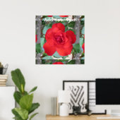 Rosa Roja Flor Poster (Heimbüro)