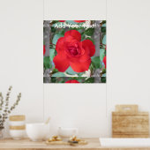 Rosa Roja Flor Poster (Küche)