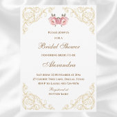 Rosa Rokoko Vintag Peony Brautparty Einladung