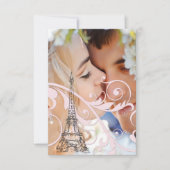 Rosa Rollen und Eiffelturm Einladung (Vorderseite)
