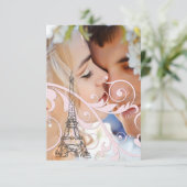 Rosa Rollen und Eiffelturm Einladung (Stehend Vorderseite)
